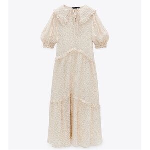 ZARA floral muslin midi dress